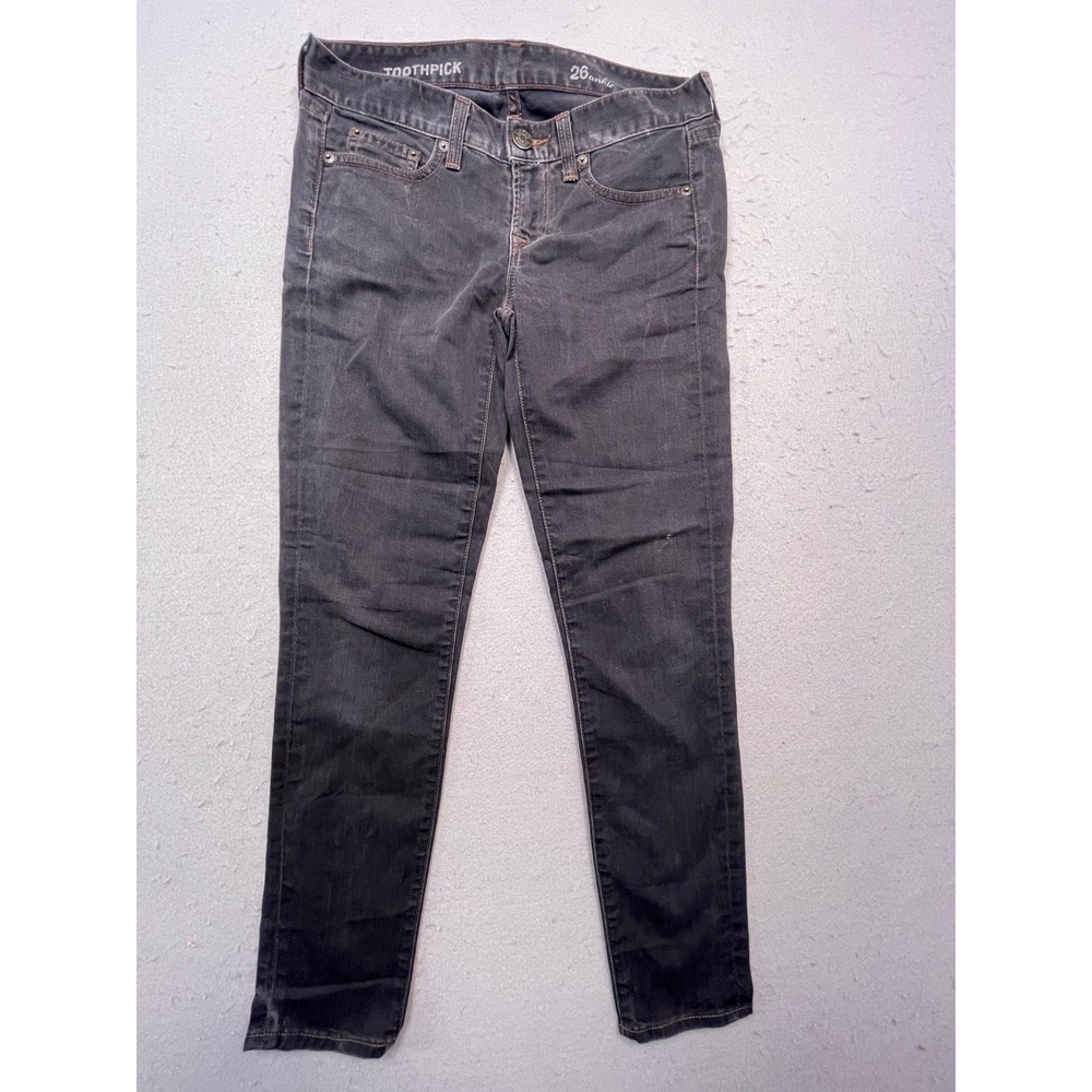 J.Crew Toothpick Ankle Jeans Cotton Elastane Black W26 Womens